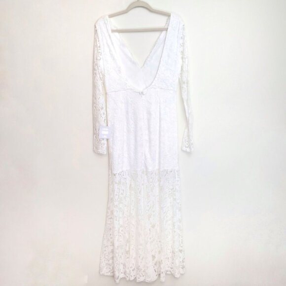 Lulus Way to Be Loved White Lace Long Sleeve Maxi Dress - Picture 11 of 12